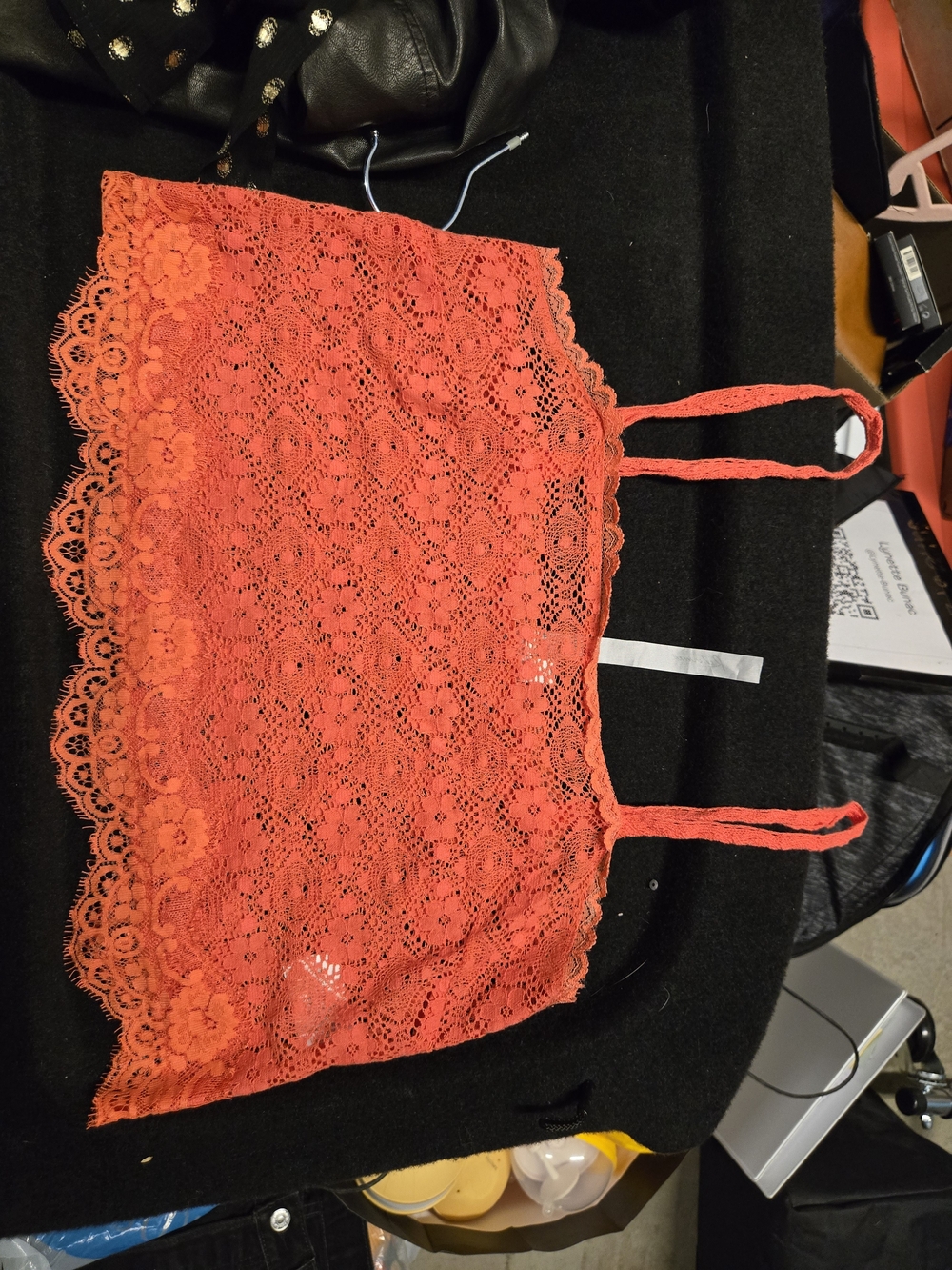 Red Lace Crop Cami Top